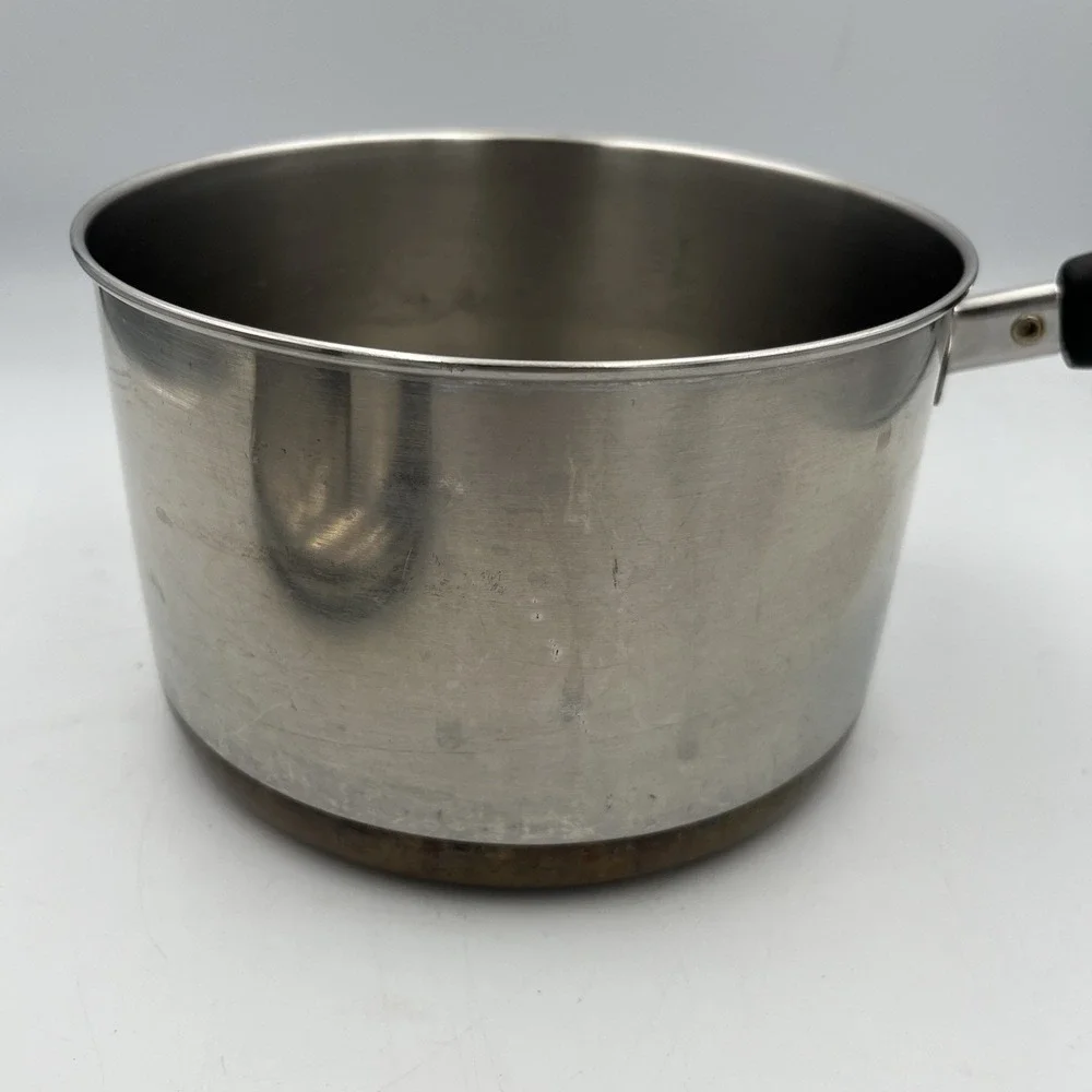 REVERE WARE 3 Qt Saucepan & Lid Copper Bottom Clinton ILL USA VINTAGE